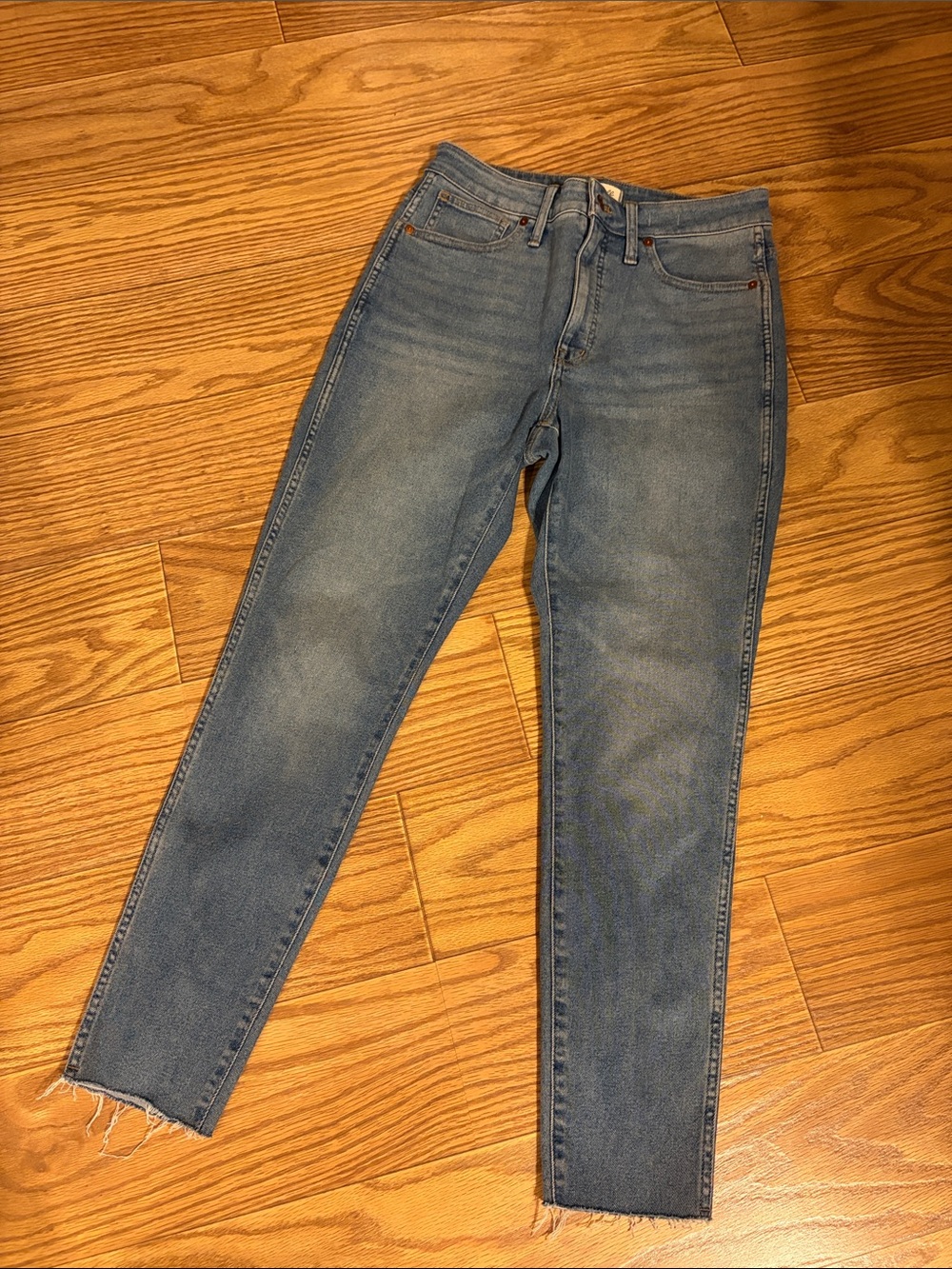 Madewell Curvy High-Rise Skinny Size 29 Denim Jeans Raw Hem